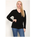 Load image into Gallery viewer, Ladies Long Sleeve V-Neck Knitted Cable Jumper
