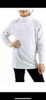 Load image into Gallery viewer, LUXE DIVA Kids Plain Pastel T-Shirt High Polo Neck Girls Boys Stretchy Casual Long Sleeve Tee Top
