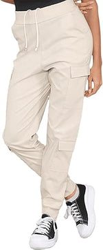 Load image into Gallery viewer, Ladies Cargo Combat Wide Leg Pants Elastic Waist 6 Pockets Work Casual Trousers
