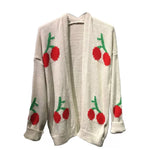 Load image into Gallery viewer, LUXE DIVA Womens Long Sleeve Cherries Print Open Front Knitted Jumper Cardigan 8-14

