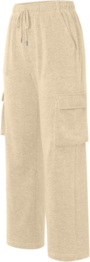 Ladies Combat Elastic Waist Band 4 Pocket Plain Wide Leg Plazzo Style Trouser