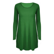 LUXE DIVA WOMEN LADIES LONG SLEEVE SWING DRESS FLARED A LINE SKATER DRESS TOP SIZE 8-26