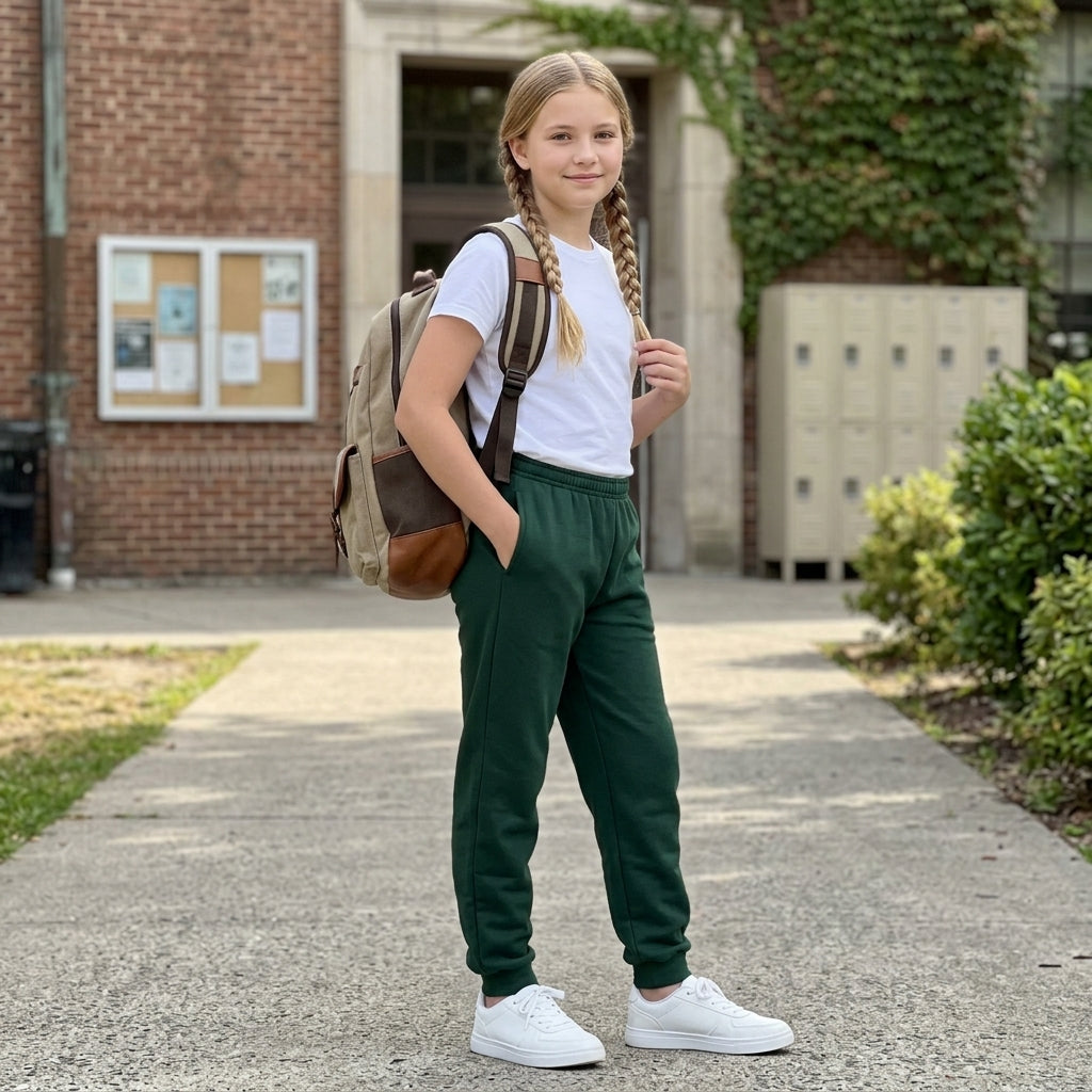 LUXE DIVA Girls Fleece Jogging Bottoms Kids PE Tracksuit Trousers School Sportswear