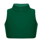 Load image into Gallery viewer, LUXE DIVA Girls Gymnastics Crop Tops – Kids Sleeveless Turtle Neck Crop Top for Dance, Yoga, Sports, Running – Plain Summer Vest Activewear for Girls Ages 5-13 Years
