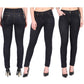 LUXE DIVA Ladies Women & Girls Stretch Denim Look Skinny Jeggings Leggings with Zip and Pockets UK Size 10-22