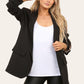 LUXE DIVA Ladies rouge leopard on sleeve Italien  blazer 2 front flap pockets