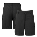 Load image into Gallery viewer, LUXE DIVA Boys School Uniform Cargo Shorts, Teflon-Coated Plain Elasticated Waist Boys Shorts with Zip and Clip Fastening, Black &amp; Grey Uniform Summer Short Pants, Ages 3-13 Years
