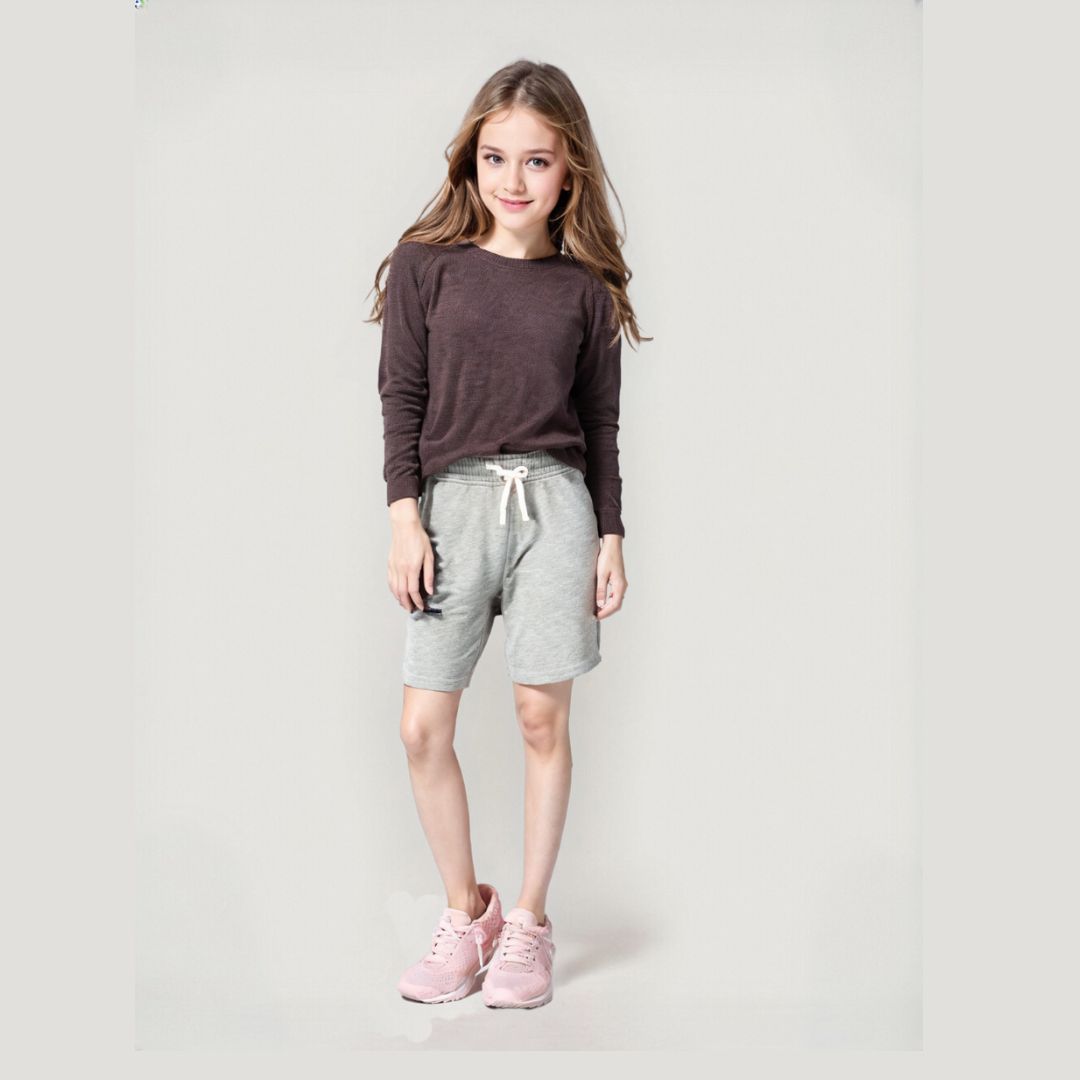 LUXE DIVA Unisex Kids Boy Girls Plain Fleece Shorts PE School Jogging Sports Casual Wear 2-13 Years