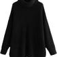 LUXE DIVA Women Chunky Knitted High Polo Roll Neck Baggy Oversized Winter Jumper Dress Top