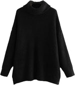 Load image into Gallery viewer, LUXE DIVA Women Chunky Knitted High Polo Roll Neck Baggy Oversized Winter Jumper Dress Top
