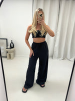 Load image into Gallery viewer, LUXEDIVA Womens Ladies Wide Leg Drawstring Palazzo Bottom Trouser Pant
