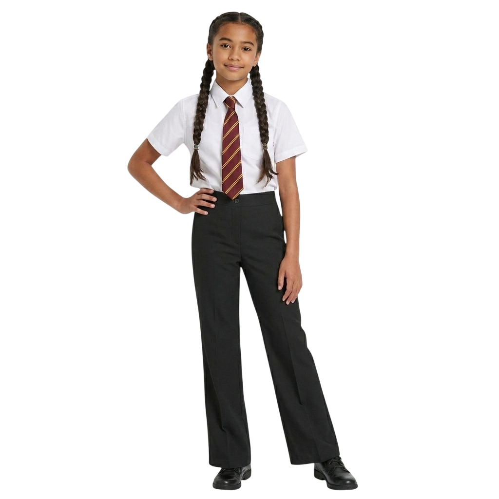 LUXE DIVA Girls School Bootcut Trousers