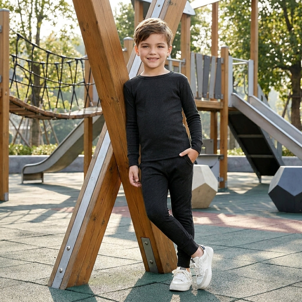 LUXE DIVA Kids Unisex Thermal Long Johns Set