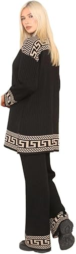 Ladies Long Sleeve High Neck Geometric Print Jumper Suit