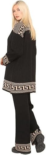 Load image into Gallery viewer, Ladies Long Sleeve High Neck Geometric Print Jumper Suit

