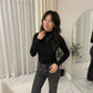 LUXE DIVA Women’s Plus Size Polo Roll Neck Jumper