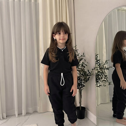 LUXE DIVA Kids Unisex Fleece Joggers Boys Girls PE School Sports Casual Wear
