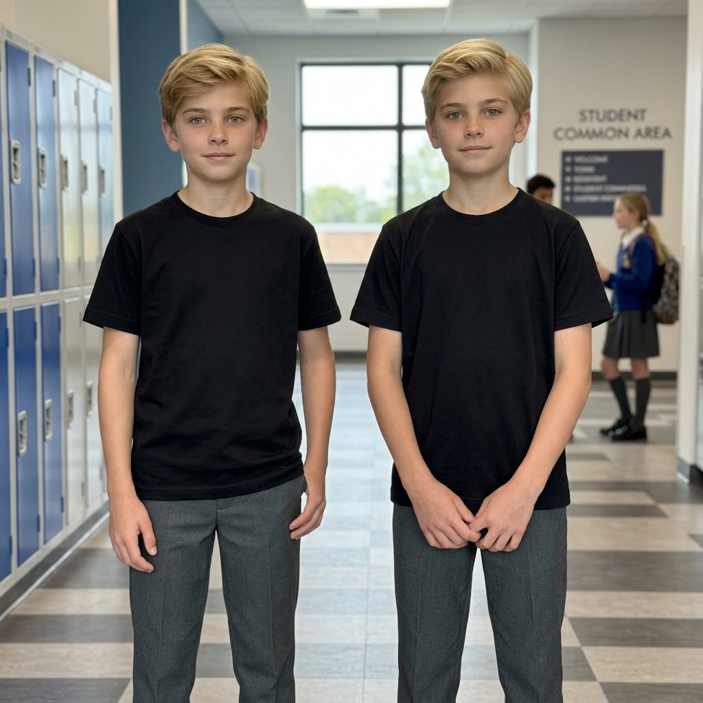 LUXE DIVA Kids Plain T-Shirts Boys & Girls School PE Tops Ages 2–15 Years Pack of 1, 2 or 3