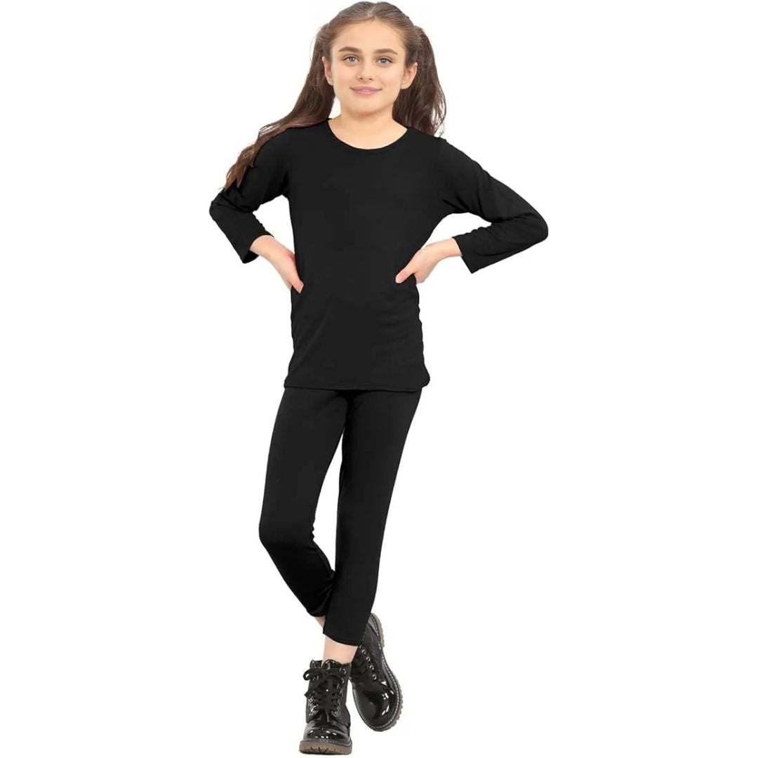 LUXE DIVA Girls 2-Piece Neon Summer Set – Stylish T-Shirt and Leggings Outfit for Ages 7-13