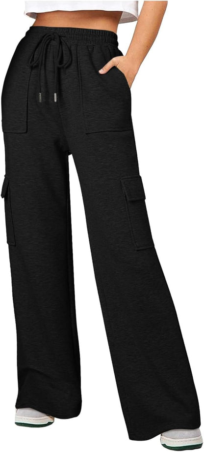WomenÕs Palazzo Trousers Ð Elastic Waist Wide Leg Pants