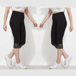 Load image into Gallery viewer, LUXE DIVA Women&#39;s Plus Size Lace Trim Capri Leggings Stretch Crop Leggings Summer Tights PantsS-3XL
