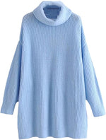 Load image into Gallery viewer, LUXE DIVA Women Chunky Knitted High Polo Roll Neck Baggy Oversized Winter Jumper Dress Top
