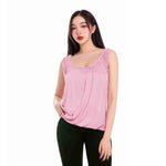 Load image into Gallery viewer, LUXE DIVA Women’s Gathered Round Scoop Neckline Swing Trim Sleeveless Plain Tank Top Wide Straps Ladies Elastic Bubble Hem Summer Camisole Baggy Vest Blouse Top
