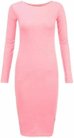 Load image into Gallery viewer, LUXE DIVA Ladies Womens Long Sleeve Stretch Jersey Bodycon Printed MIDI Dress Plus Size
