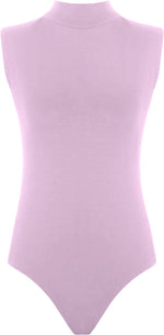 Load image into Gallery viewer, Womens Polo Turtle Neck Bodysuit Ladies Sleeveless Leotard Plain Stretchy Plunge Casual Party T-Shirt Top Sizes 8-14
