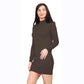 LUXE DIVA Womens Turtle Neck Jumper Ladies Knitted Bodycon Roll Neck Midi Sweater Top Dressess UK