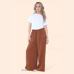 Load image into Gallery viewer, LUXE DIVA Womens Ladies Wide Leg Drawstring Palazzo Bottom Trouser Pant
