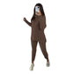LUXE DIVA Ladies Chunky Cable Knitted Polo High Neck Top Leggings Lounge wear Suit Set