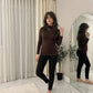 LUXE DIVA Women’s Plus Size Polo Roll Neck Jumper