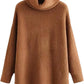 LUXE DIVA Women Chunky Knitted High Polo Roll Neck Baggy Oversized Winter Jumper Dress Top