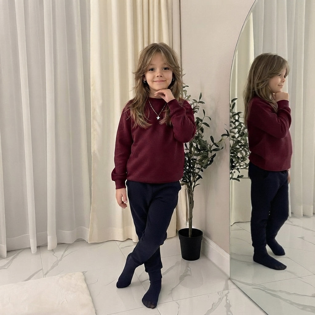 LUXE DIVA Kids Unisex Sweatshirt Long Sleeve Pullover Jumper Casual School Top