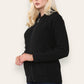 Women's Ladies Knitted Cable Zipper Collar 2 Pockets Zip All The Way Down 8-14