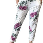 Load image into Gallery viewer, LUXEDIVA  Women’s Ladies Denim Joggers Star Printed Sweatpants Floral Ribbed Waistband Trousers Ladies Casual Summer Drawstring Italian Gym Running Pants Plus Size 8-22
