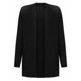 LUXE-DIVA Women's Plus Cable Knitted Open Pocket Cardigan Chunky Long Sleeve Grandad 16-26 Knitwear Womenswear Ladies Tops Underwear Waffle Lady Knitting Comfort Longsleeves