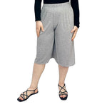 Load image into Gallery viewer, LUXEDIVA  Womens Ladies Plain 3/4 Length Short Palazzo Trousers Casual Wide Leg Culottes Pants Plus Sizes UK 8-26
