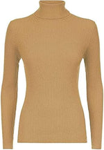 Load image into Gallery viewer, LUXE DIVA Women Ladies Ribbed Stretch Polo Turtle Neck Rib Top Jumper UK Size S/M-XXXL

