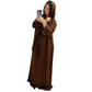 LUXE DIVA women’s gold trim abaya with matching scarf Islamic maxi dress