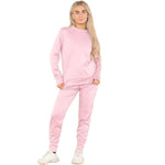 Load image into Gallery viewer, LUXE DIVA Ladies Plain Tracksuit Solid Round Neck Sweatshirts Joggers Slim Fit Activewear Size 8-22
