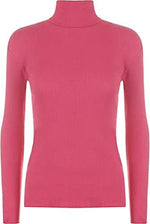 Load image into Gallery viewer, LUXE DIVA Women Ladies Ribbed Stretch Polo Turtle Neck Rib Top Jumper UK Size S/M-XXXL
