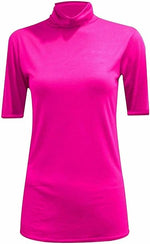 Load image into Gallery viewer, Womens Ladies Turtle Polo Neck Jumper Short Sleeve Top High Neck T Shirt Top Plus 16-26
