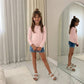 LUXE DIVA Girls Kids Plain Long Sleeve T-Shirt Round Neck Stretch School Top 2-13 Years