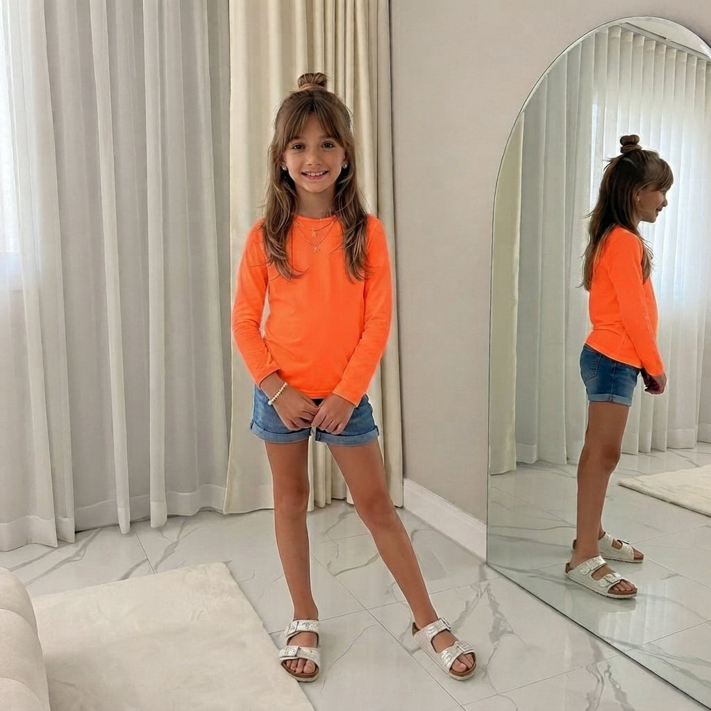 LUXE DIVA Kids Long Sleeve T-Shirt Ages 2–6 Boys Girls Casual Top
