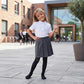 LUXE DIVA Girls Pleated School Skirt Drop Waist Zip