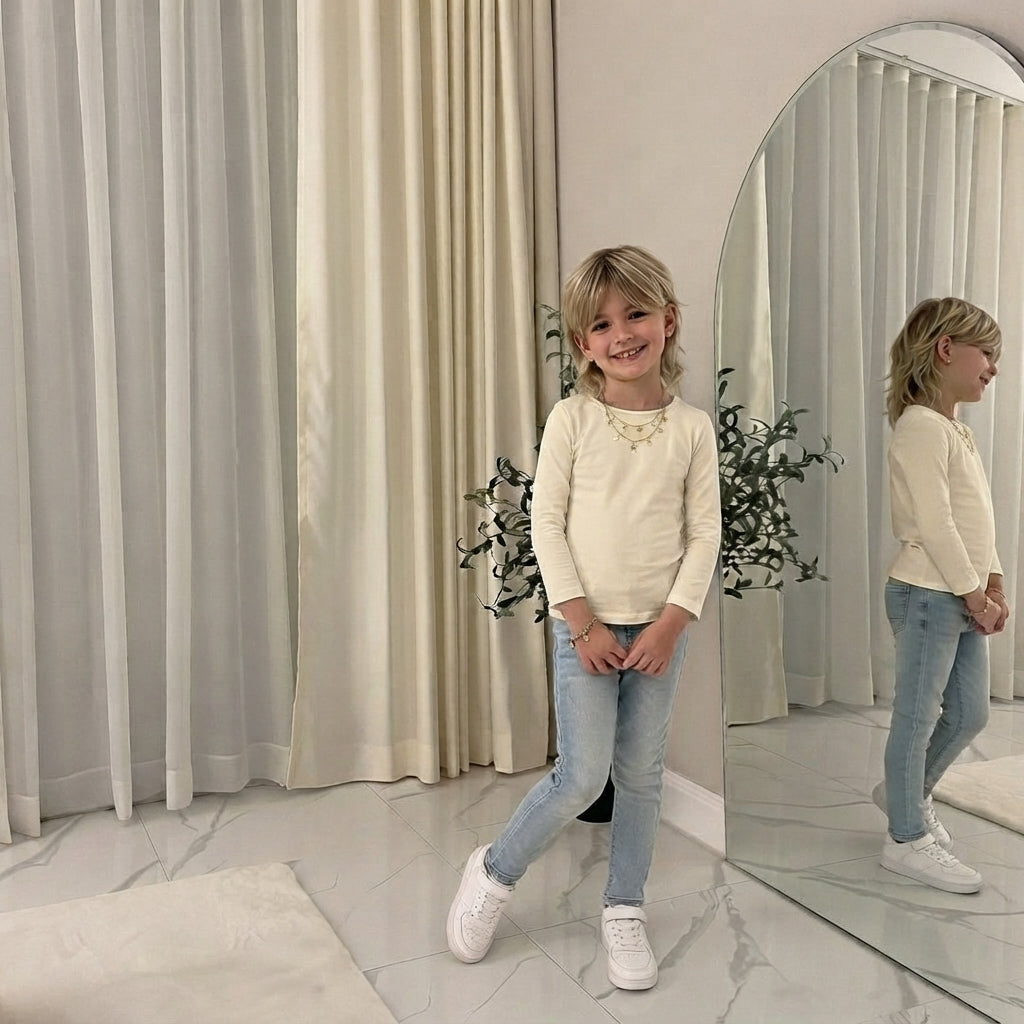 LUXE DIVA Kids Long Sleeve T-Shirt Ages 2–6 Boys Girls Casual Top