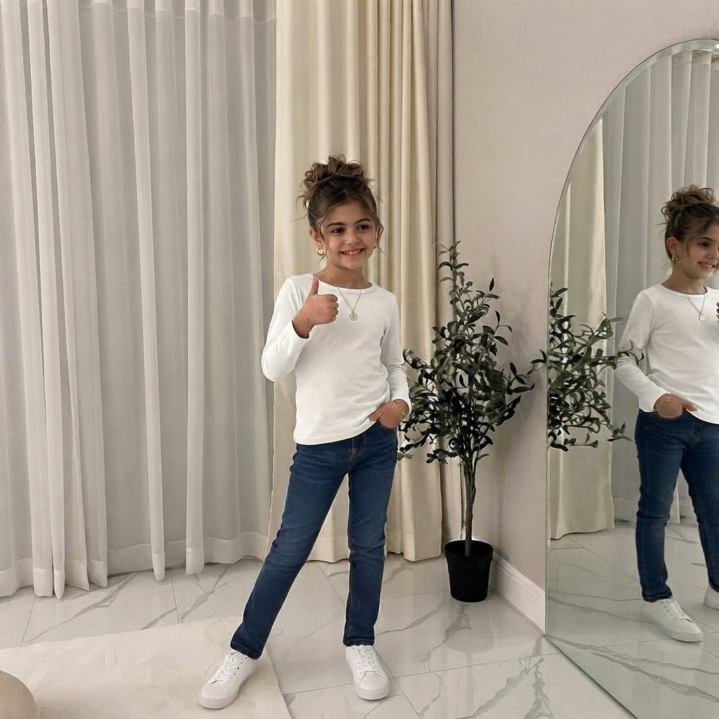 LUXE DIVA Kids Long Sleeve T-Shirt Ages 7–13 Boys Girls Casual Top