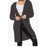 Load image into Gallery viewer, LUXE DIVA LADIES CABLE ALL-OVER HOODED ITALIAN KNITTED OPEN FRONT STYLE CARDIGAN
